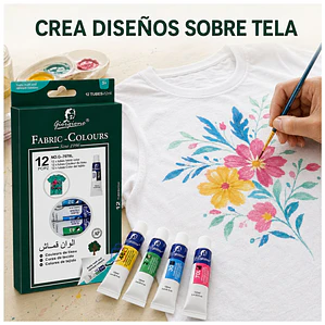 Pintura Para Tela Set 12 Colores 12ml Textil - PS