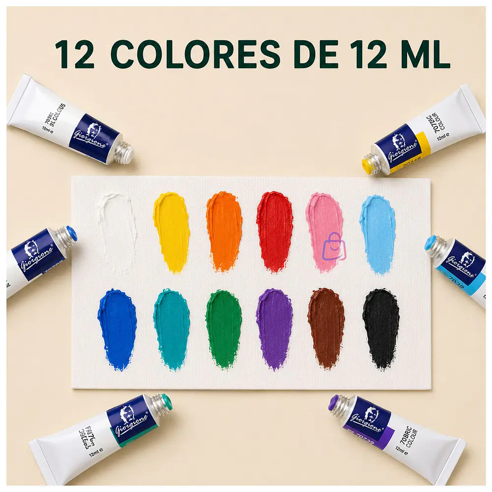 Pintura Para Tela Set 12 Colores 12ml Textil - PS 3