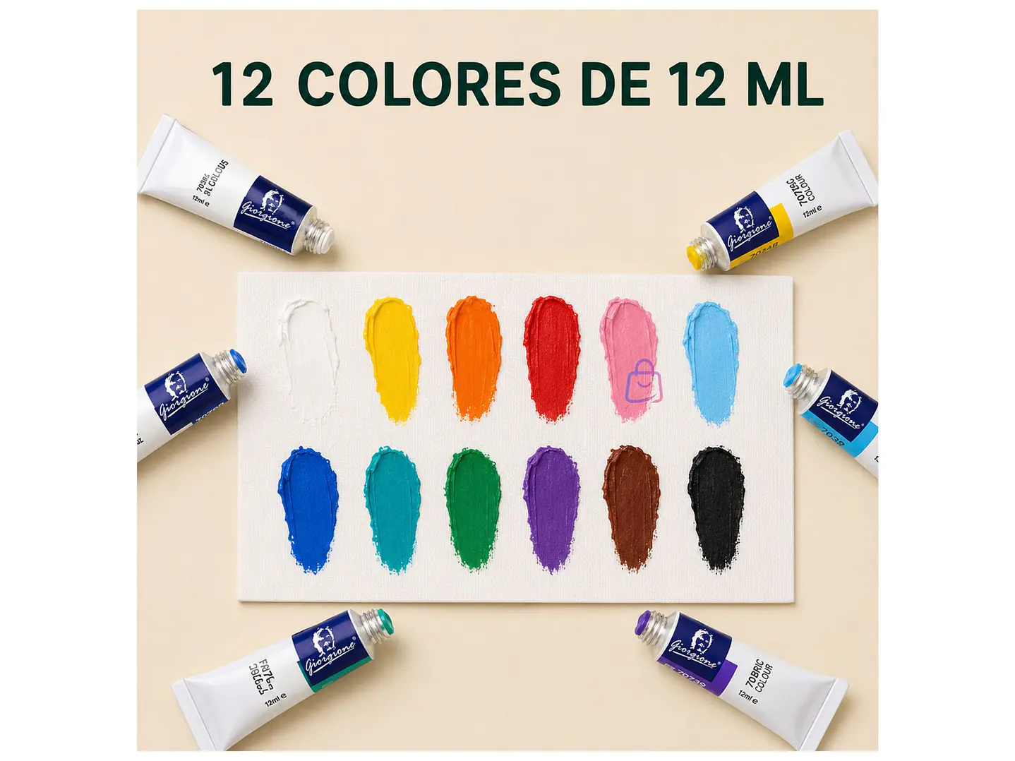 Pintura Para Tela Set 12 Colores 12ml Textil - PS 3
