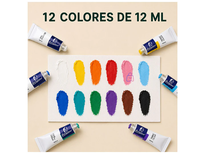 Pintura Para Tela Set 12 Colores 12ml Textil - PS 3