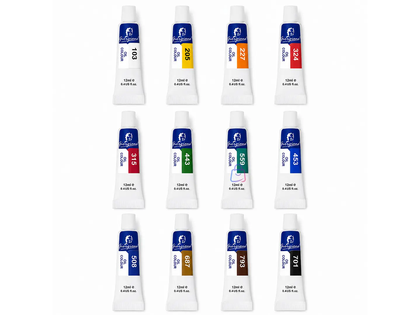 Pintura Óleo Set 12 Colores 12ml Para Lienzo - PS 1