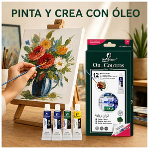 Pintura Óleo Set 12 Colores 12ml Para Lienzo - PS