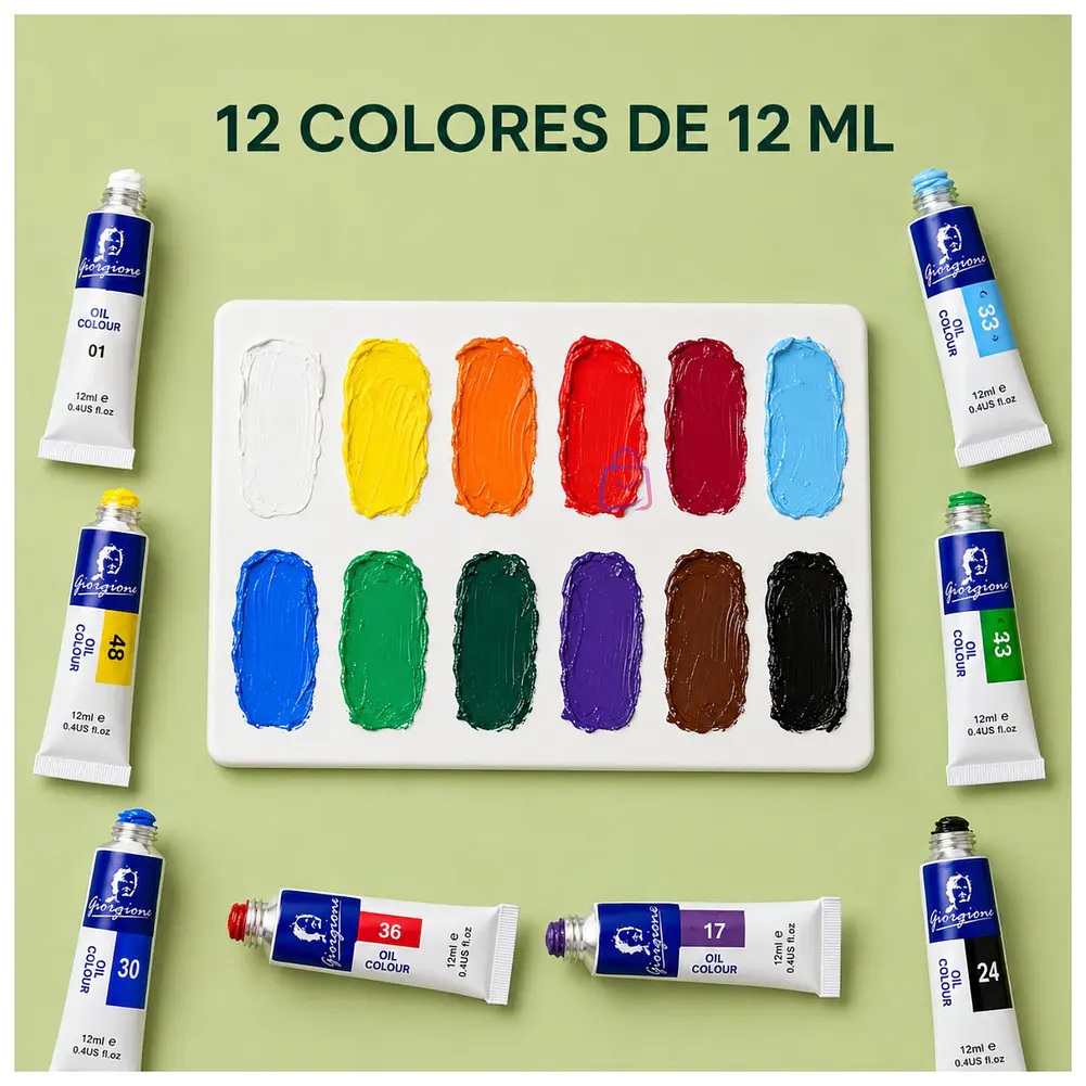 Pintura Óleo Set 12 Colores 12ml Para Lienzo - PS 3