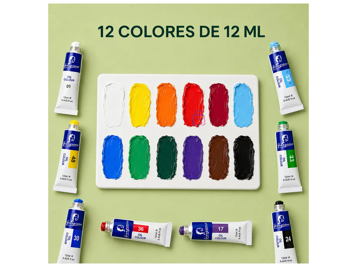 Pintura Óleo Set 12 Colores 12ml Para Lienzo - PS 3