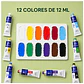 Pintura Óleo Set 12 Colores 12ml Para Lienzo - PS - Miniatura 3