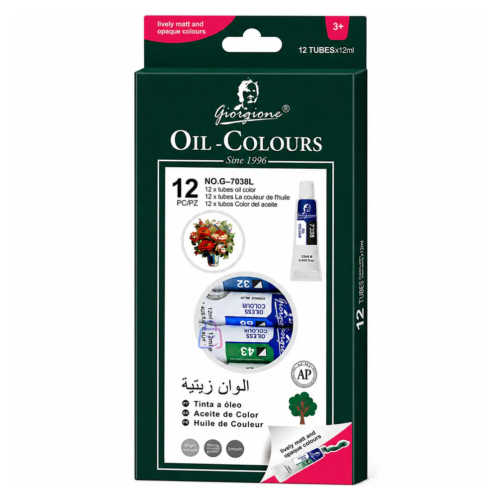 Pintura Óleo Set 12 Colores 12ml Para Lienzo - PS 4