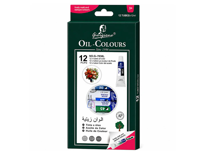 Pintura Óleo Set 12 Colores 12ml Para Lienzo - PS 4