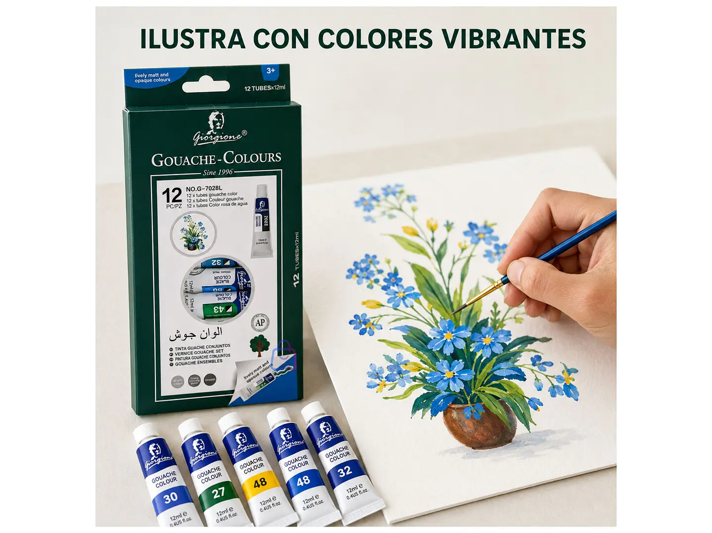 Pintura Gouache Set 12 Colores 12ml Arte Escolar - PS 2