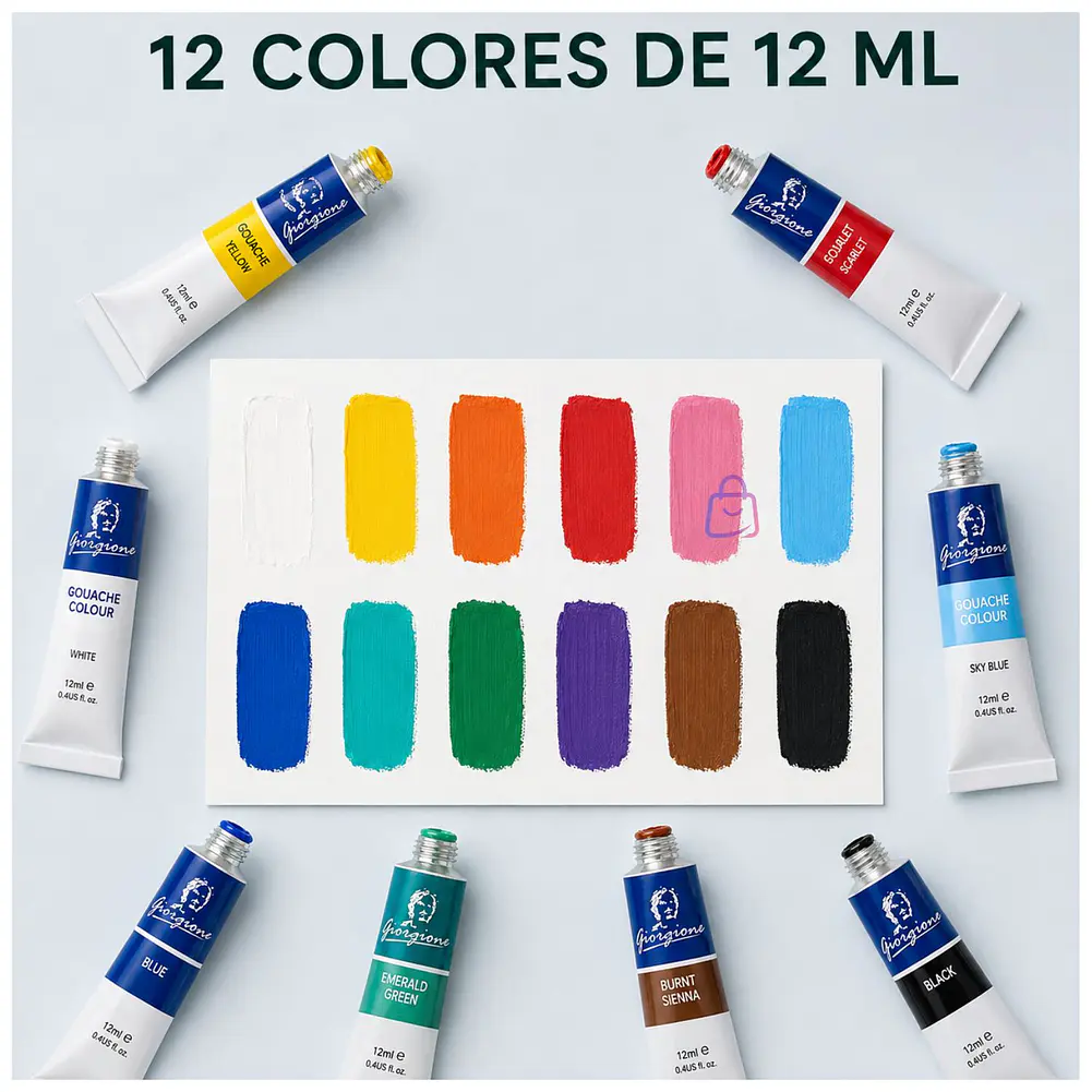 Pintura Gouache Set 12 Colores 12ml Arte Escolar - PS 3