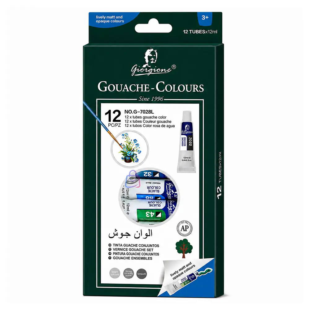 Pintura Gouache Set 12 Colores 12ml Arte Escolar - PS 4