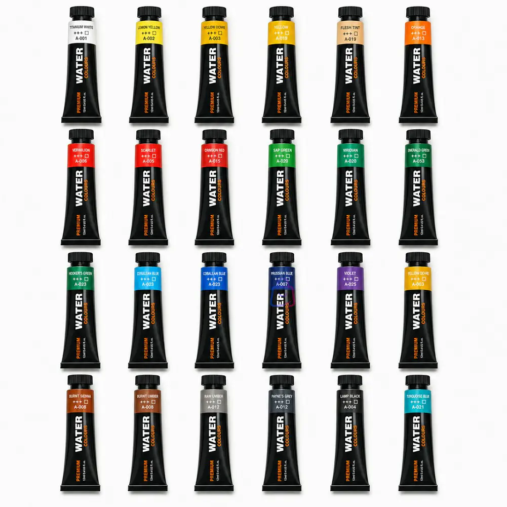 Pintura Acuarela 24 Colores 12ml Premium - PS 1