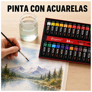 Pintura Acuarela 24 Colores 12ml Premium - PS