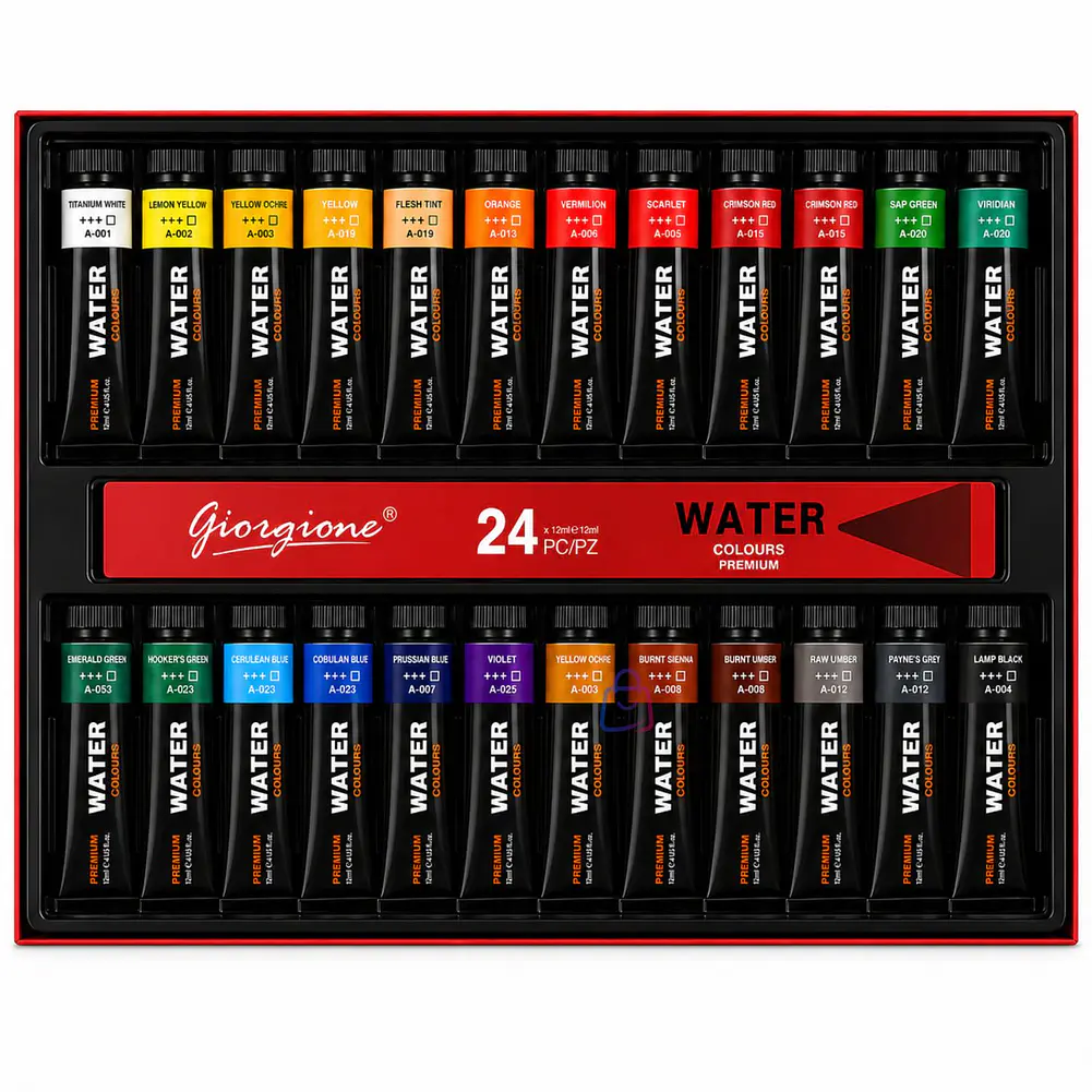 Pintura Acuarela 24 Colores 12ml Premium - PS 4