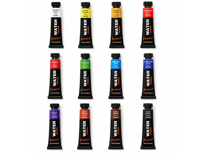 Pintura Acuarela 12 Colores 12ml Premium - PS 1