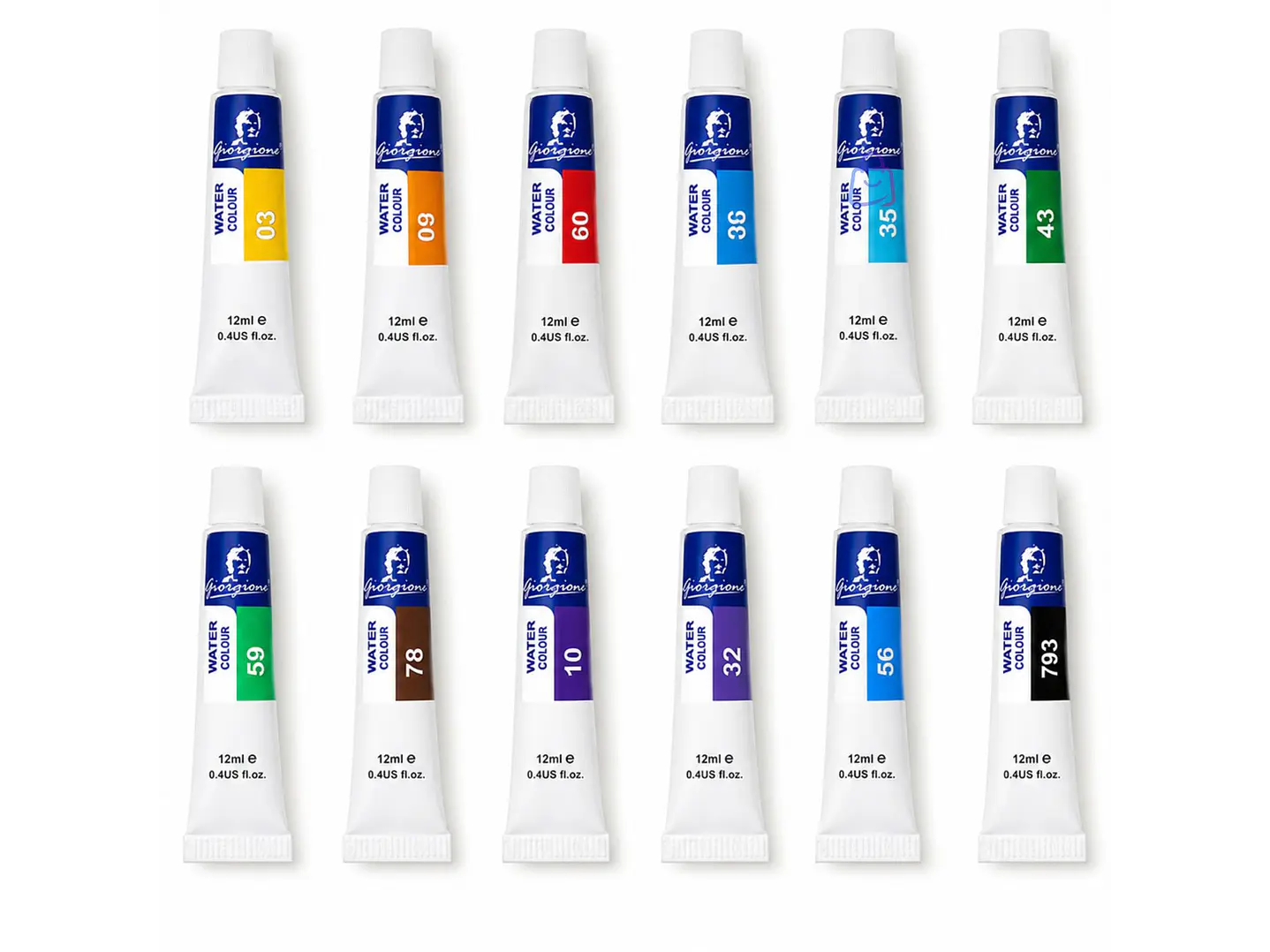 Pintura Acuarela 12 Colores 12ml Arte Escolar - PS 1
