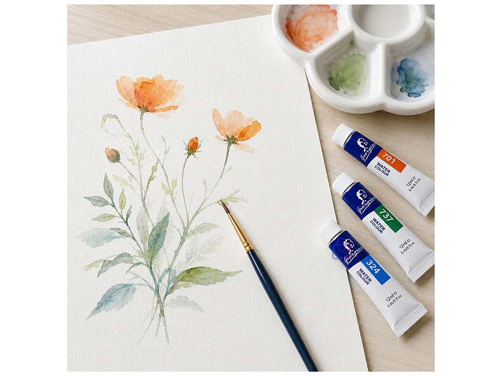 Pintura Acuarela 12 Colores 12ml Arte Escolar - PS 2