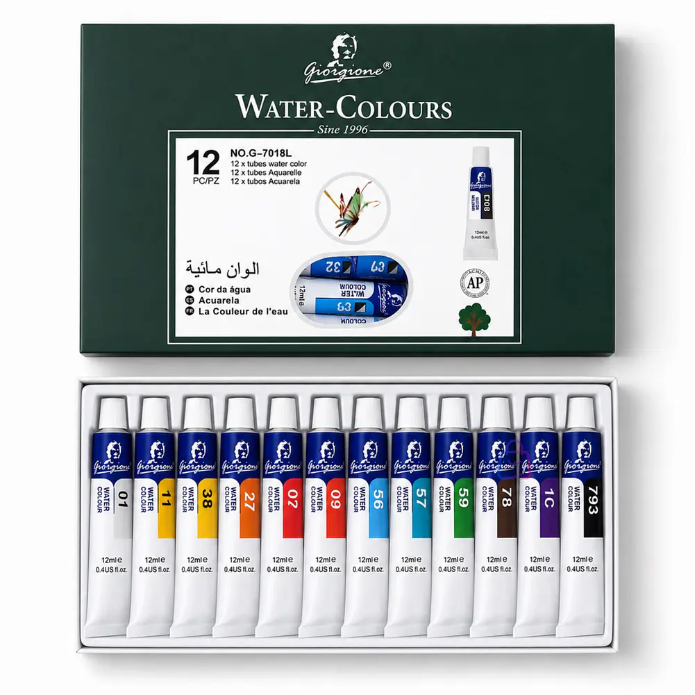Pintura Acuarela 12 Colores 12ml Arte Escolar - PS 3