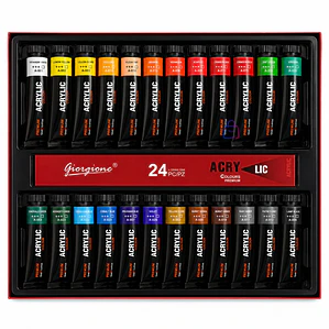 Set Pintura Acrílica 24 Colores 12ml Arte - PS
