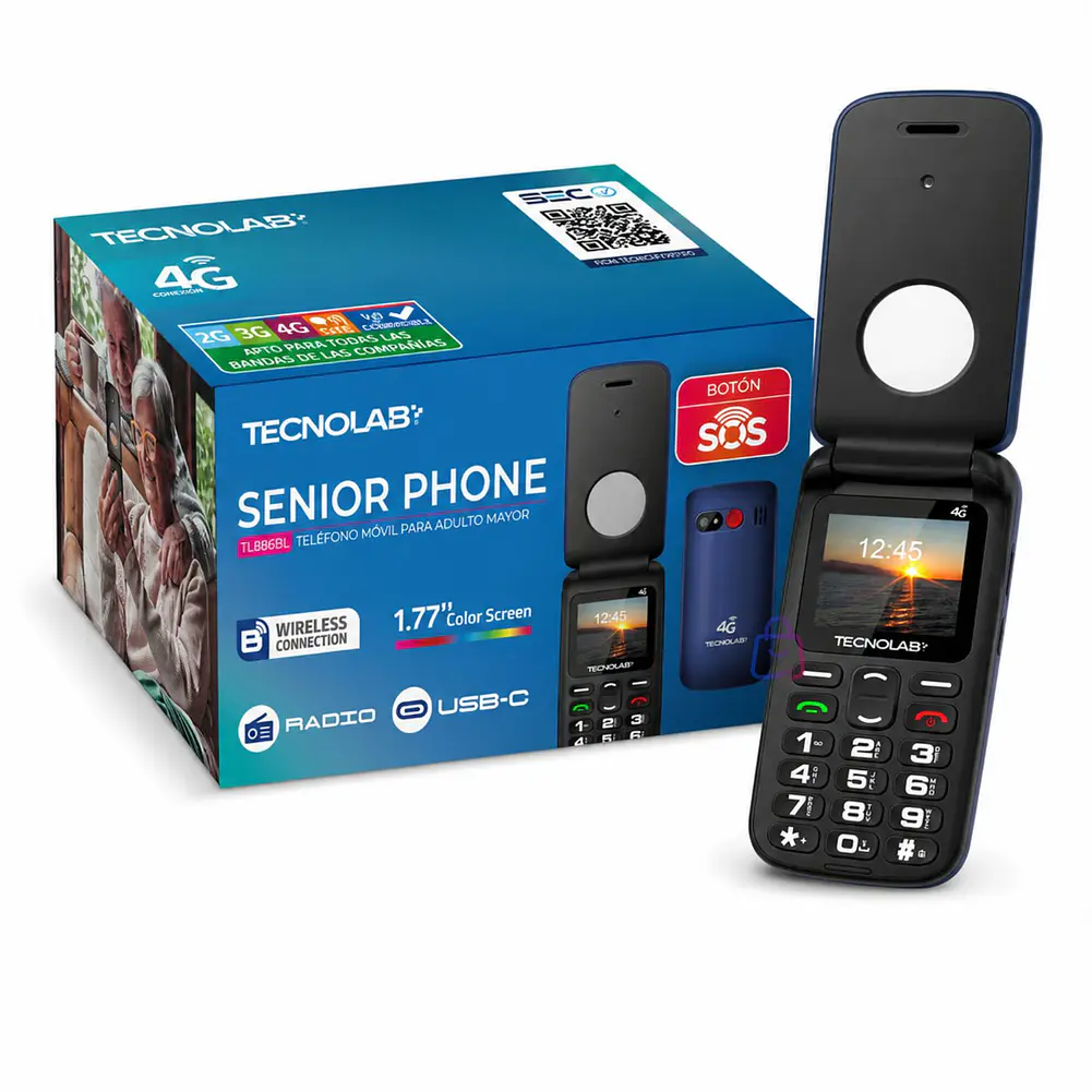 Celular Senior 4G Liberado Flip SOS Adulto Mayor Color - PS 8