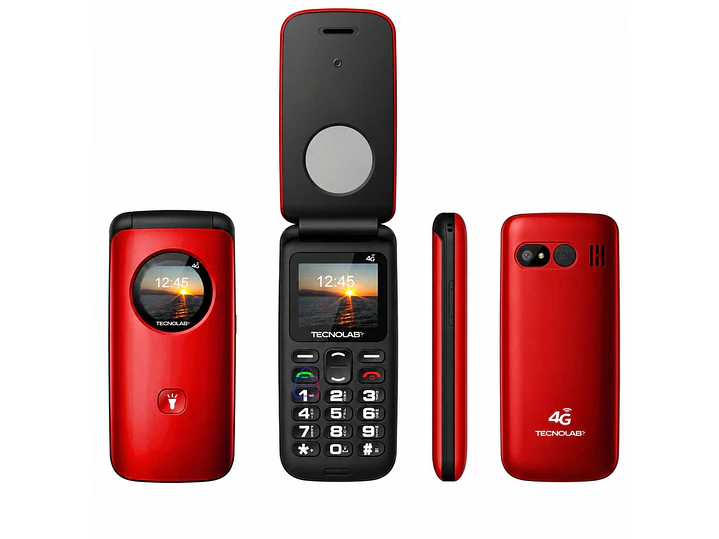 Celular Senior 4G Liberado Flip SOS Adulto Mayor Color - PS 10