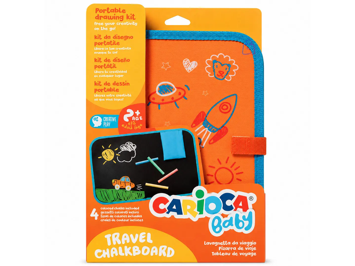 Pizarra Portátil Carioca Baby Travel Board Con 4 Tizas - PS 2