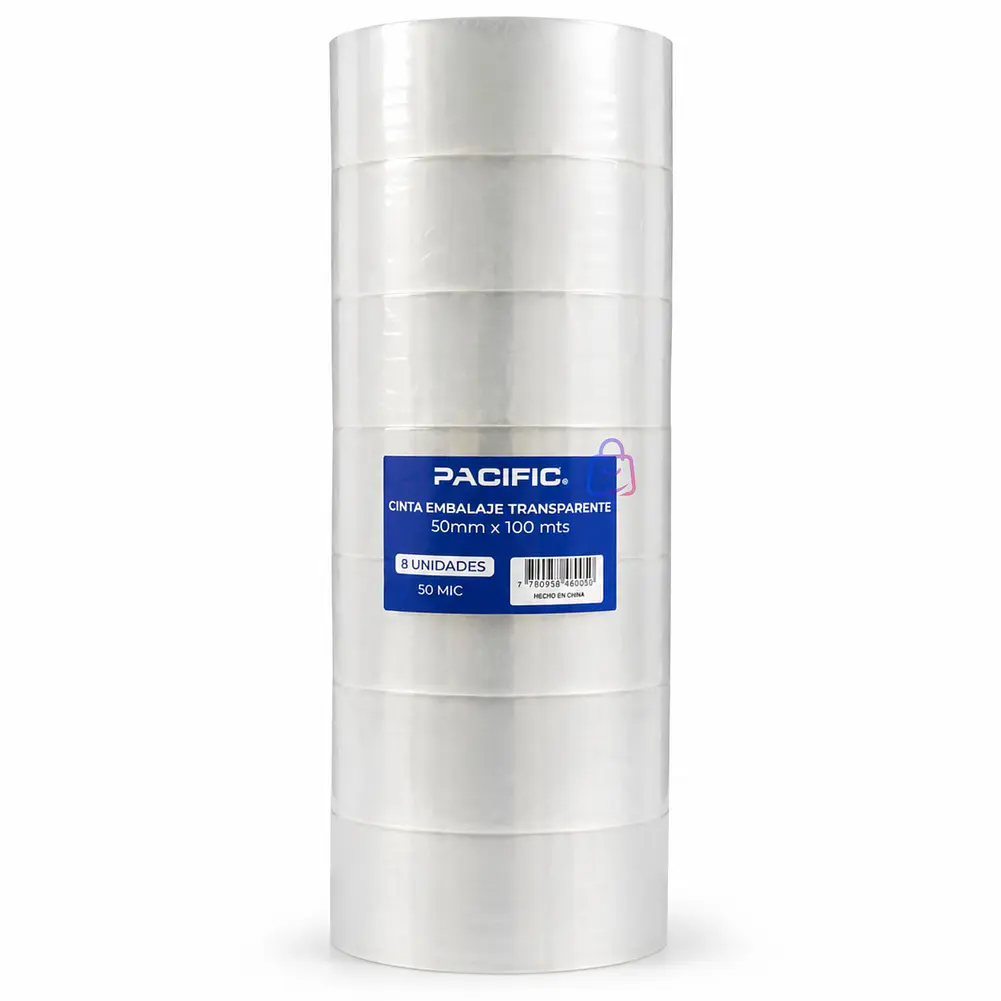 Pack 8 Cintas Embalaje Transparente 50mm X 100m 50mic - PS 3