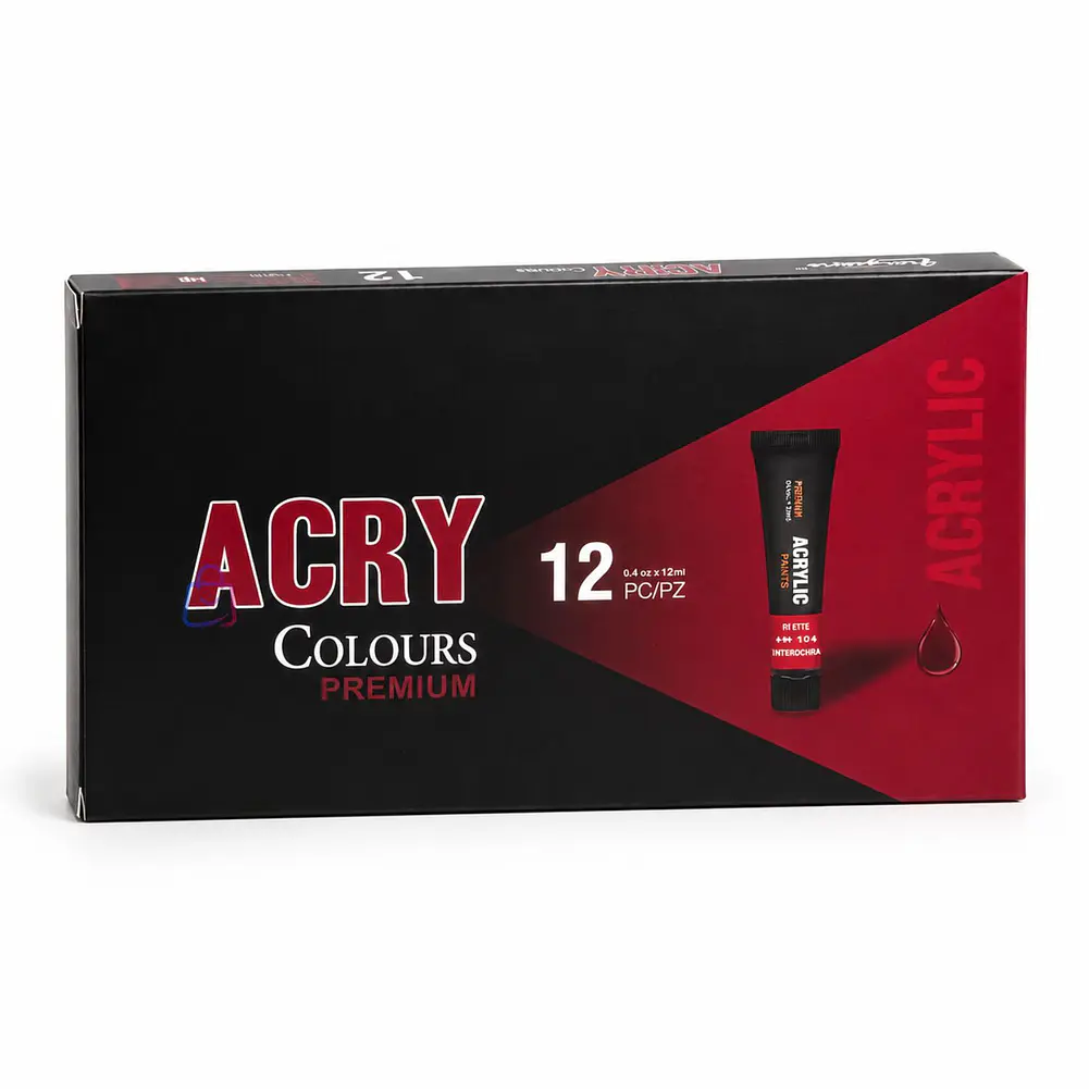 Pintura Acrílica 12 Colores 12ml Premium - PS 4