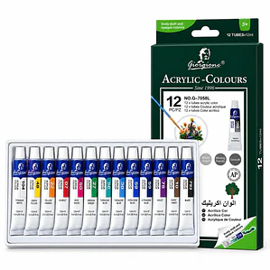 Set Pintura Acrílica 12 Colores 12ml Escolar No Tóxica - PS