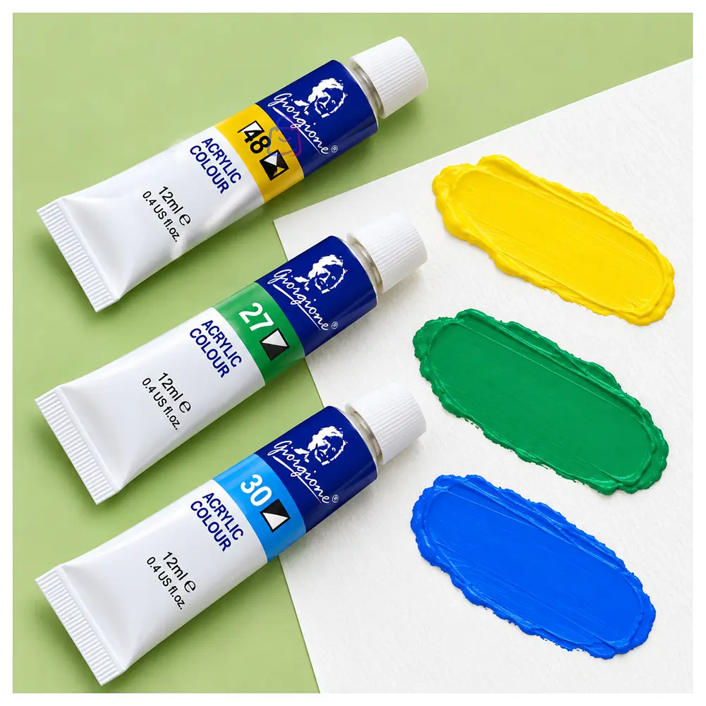 Set Pintura Acrílica 12 Colores 12ml Escolar No Tóxica - PS 3