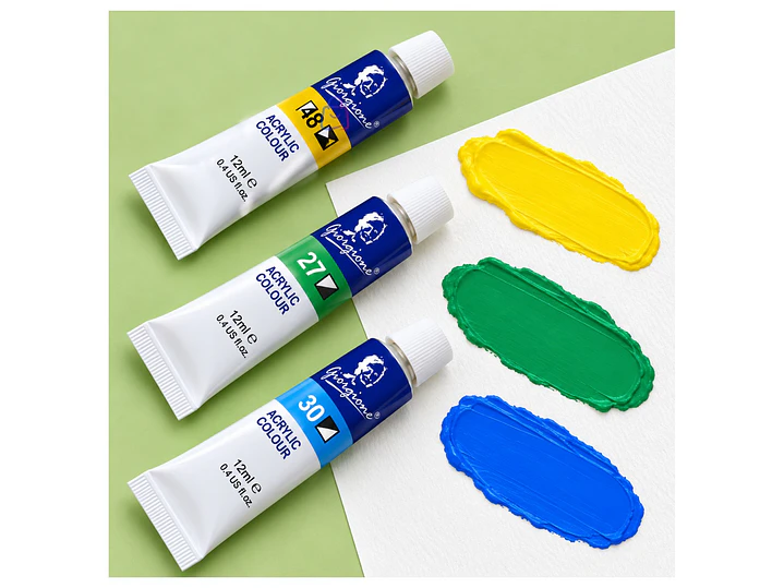 Set Pintura Acrílica 12 Colores 12ml Escolar No Tóxica - PS 3