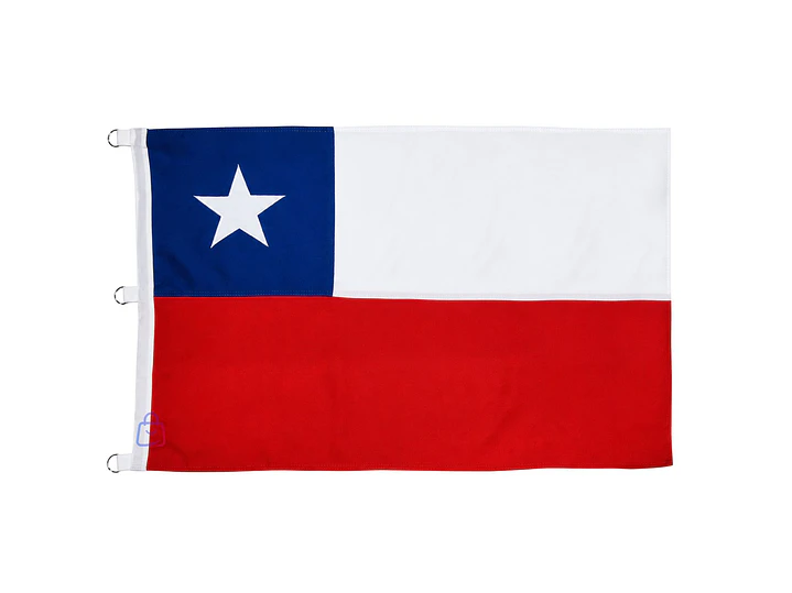 Bandera Chilena 100x150cm Con Estrella Bordada - PS 1