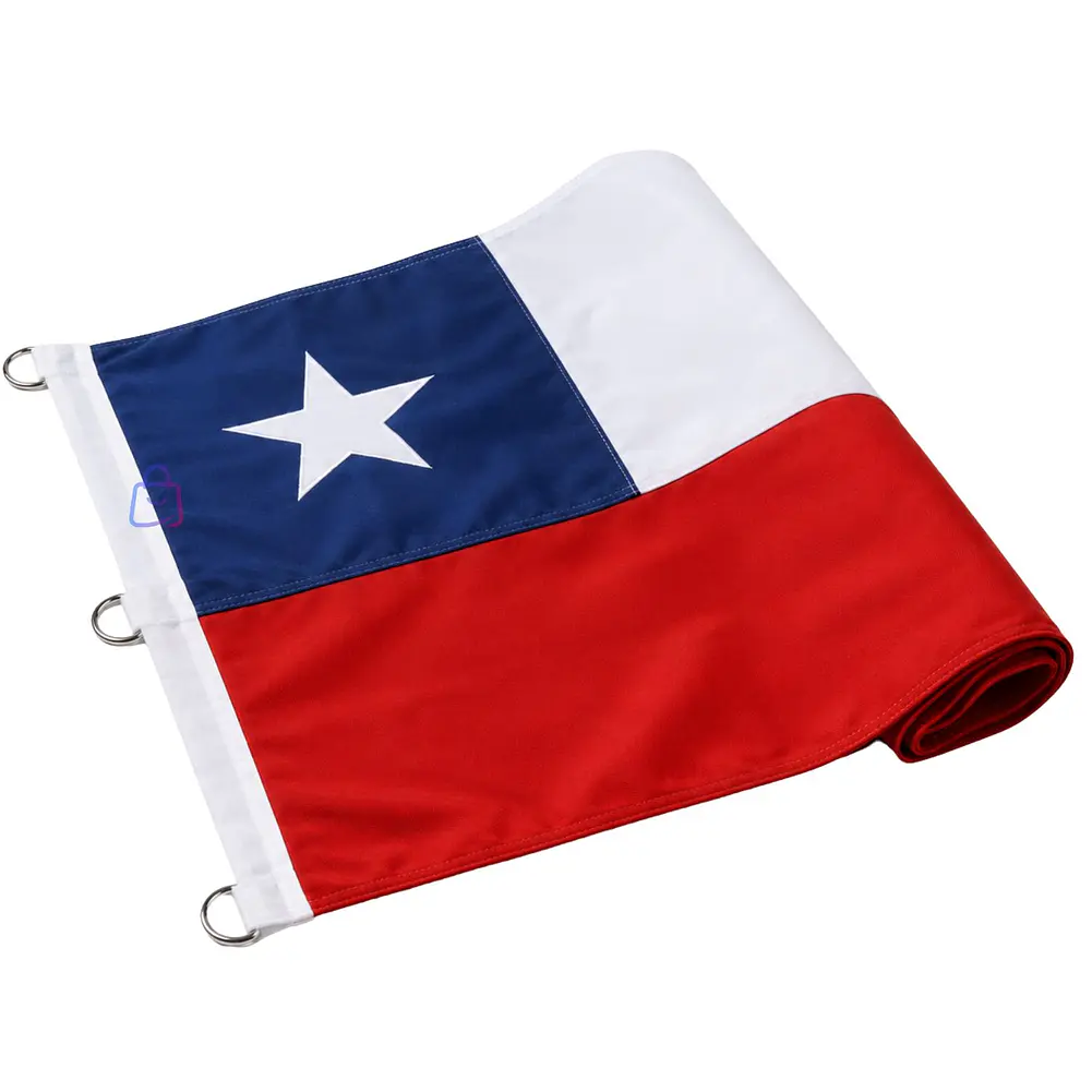 Bandera Chilena 100x150cm Con Estrella Bordada - PS 4