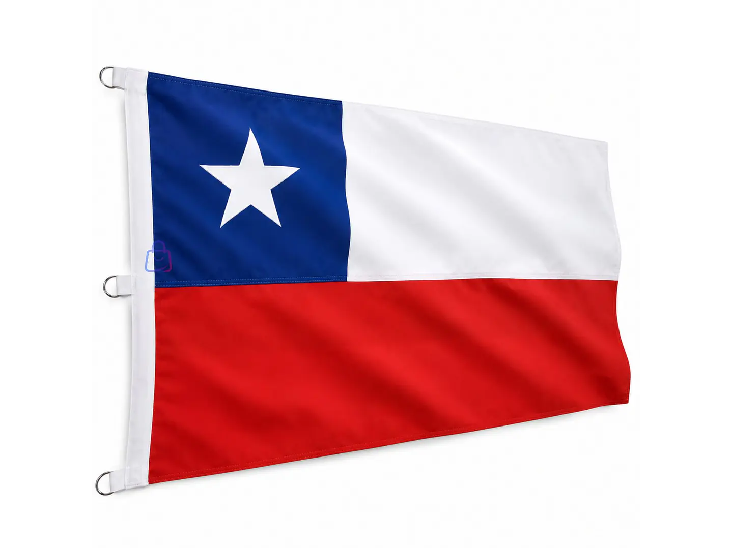 Bandera Chilena 100x150cm Con Estrella Bordada - PS 2