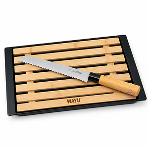 Tabla Para Pan Bambú Con Cuchillo Bandeja Migas - PS