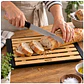 Tabla Para Pan Bambú Con Cuchillo Bandeja Migas - PS - Miniatura 2