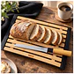 Tabla Para Pan Bambú Con Cuchillo Bandeja Migas - PS - Miniatura 3