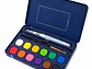 Set Acuarelas 12 Colores Pastilla Estuche Con Pinceles - PS - Miniatura 1
