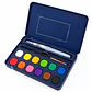 Set Acuarelas 12 Colores Pastilla Estuche Con Pinceles - PS - Miniatura 1