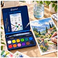 Set Acuarelas 12 Colores Pastilla Estuche Con Pinceles - PS - Miniatura 3