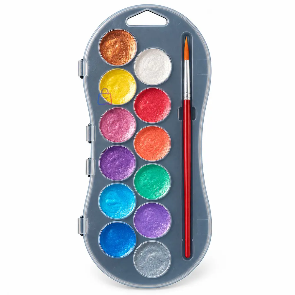 Acuarelas Metálicas Carioca Kids 12 Colores Pincel - PS 1