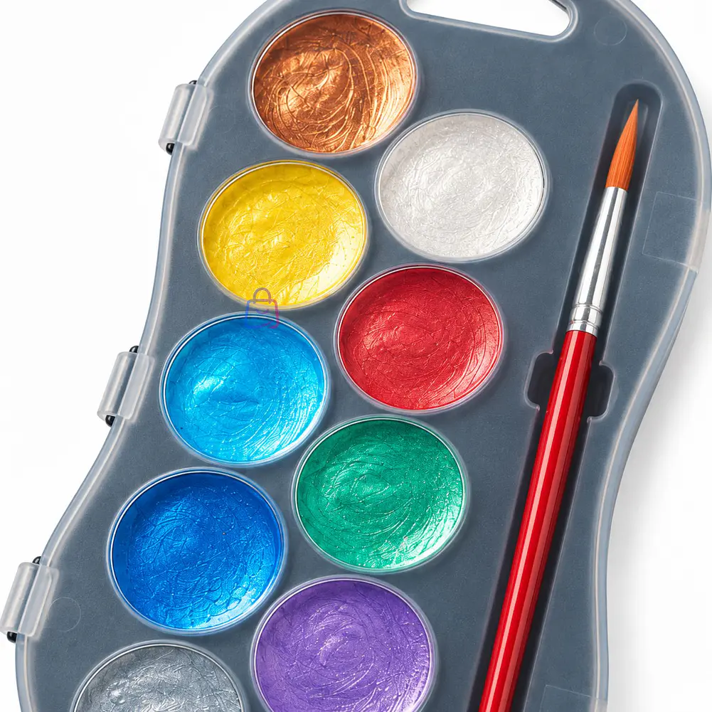 Acuarelas Metálicas Carioca Kids 12 Colores Pincel - PS 3