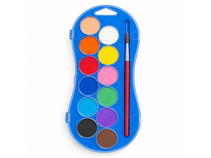 Acuarelas Carioca Kids 12 Colores 30mm Con Pincel - PS 1