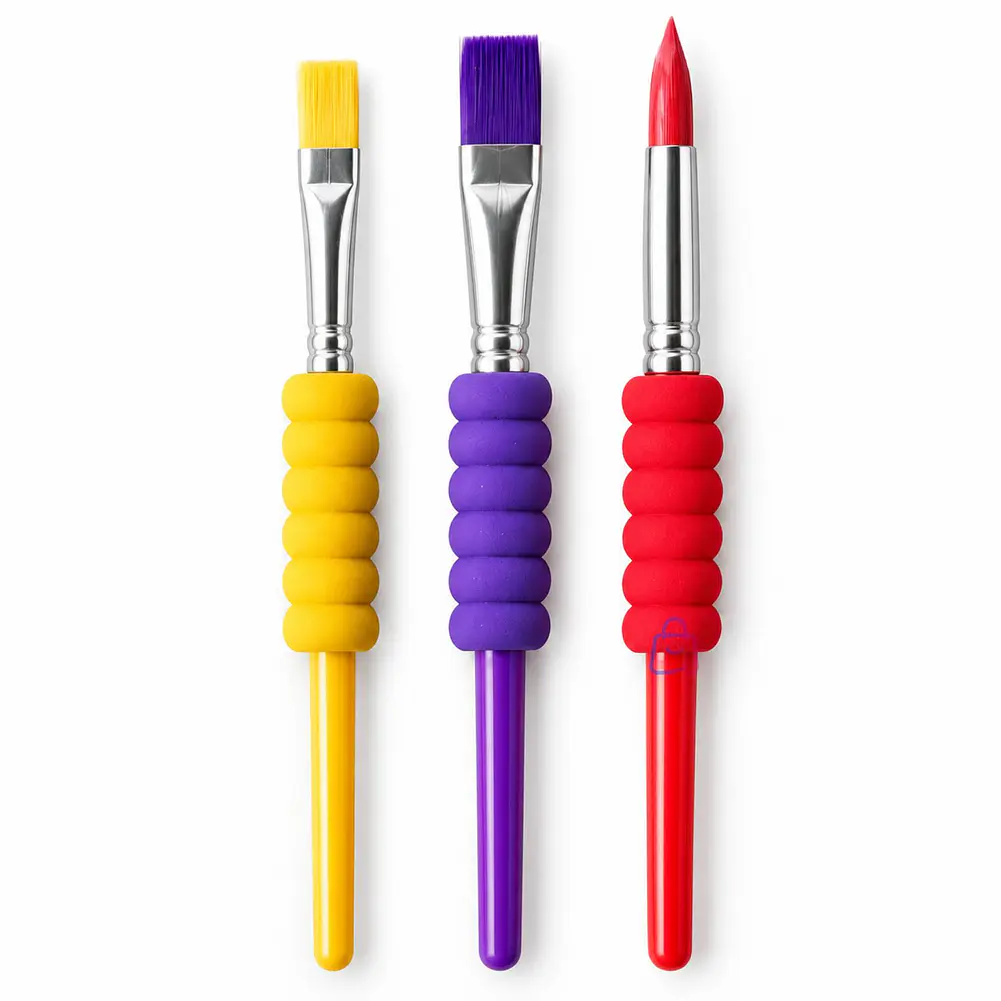 Set 3 Pinceles Infantiles Ergonómicos Para Pintar - PS 1