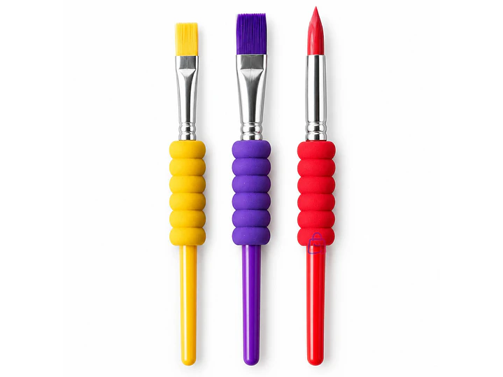Set 3 Pinceles Infantiles Ergonómicos Para Pintar - PS 1