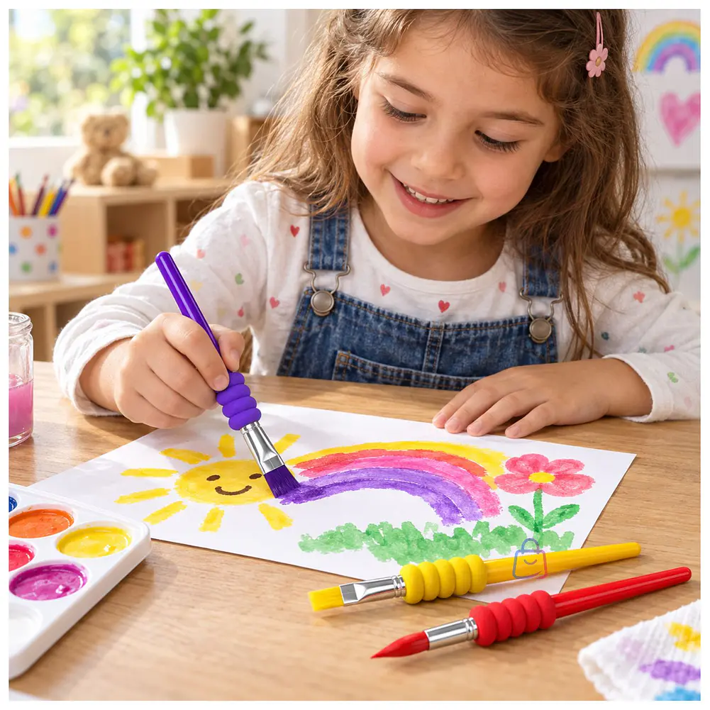 Set 3 Pinceles Infantiles Ergonómicos Para Pintar - PS 2
