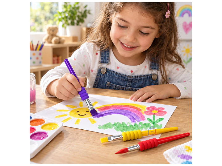 Set 3 Pinceles Infantiles Ergonómicos Para Pintar - PS 2