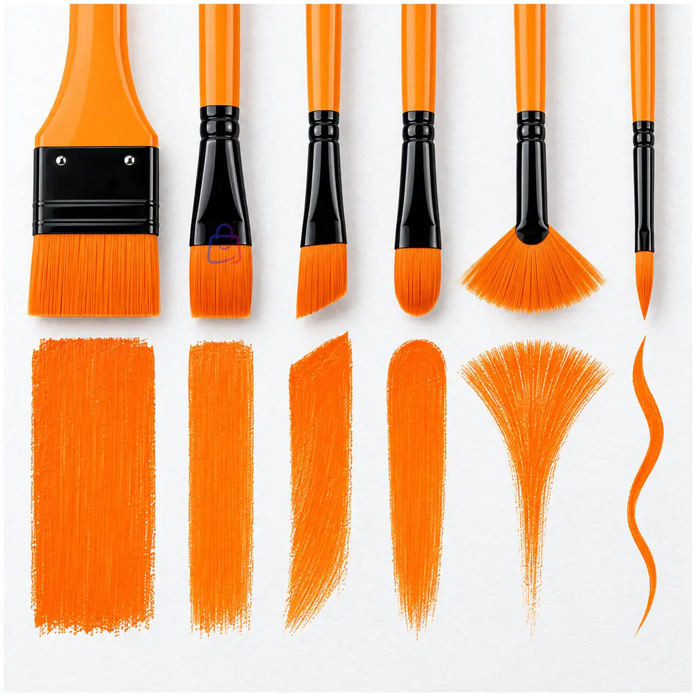 Set 6 Pinceles Para Acrílico Óleo Acuarela - PS 2