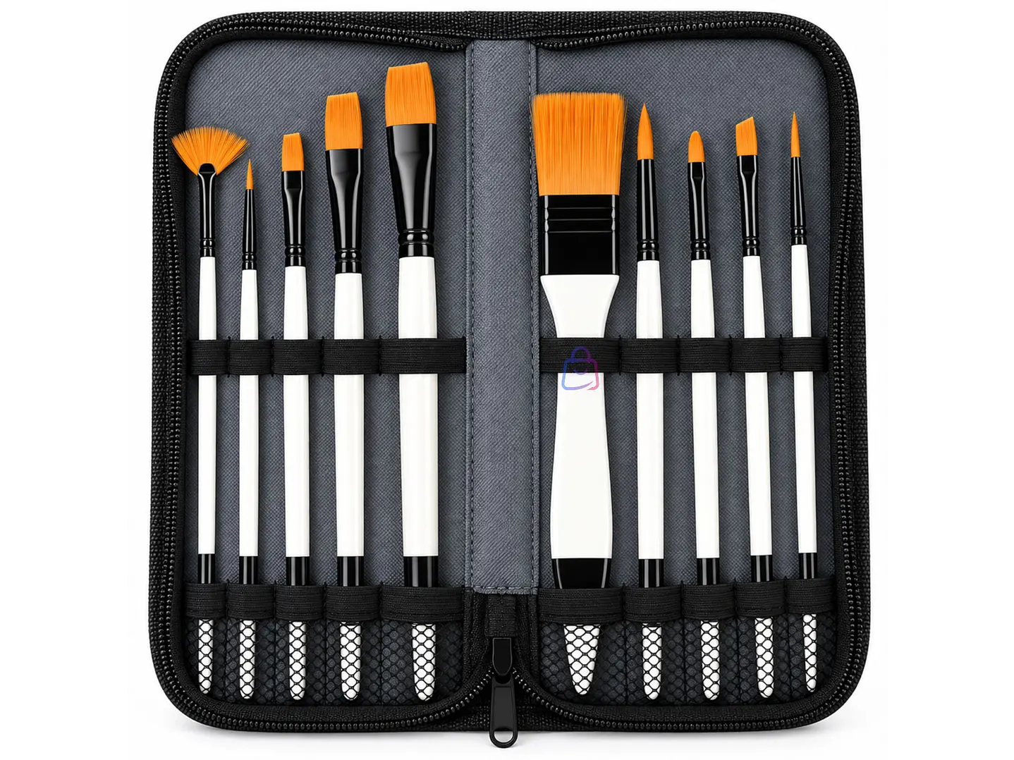 Set 12 Piezas 11 Pinceles Acrílico Óleo Acuarela Bolso - PS 1