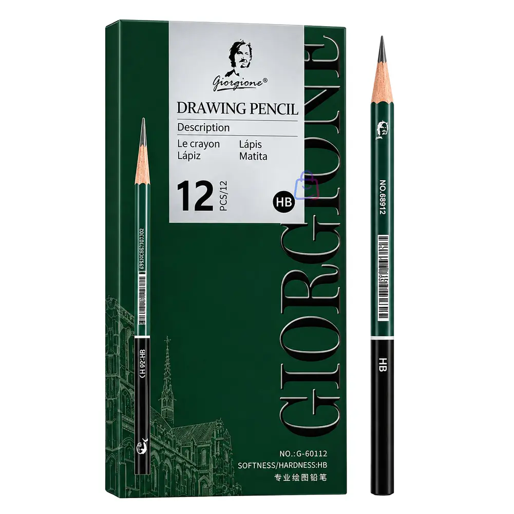 Set 12 Lápices Dibujo Grafito Carboncillo - PS 4
