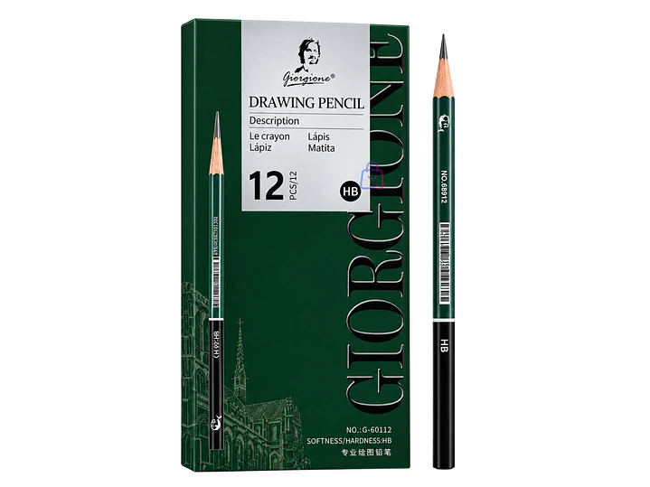 Set 12 Lápices Dibujo Grafito Carboncillo - PS 4
